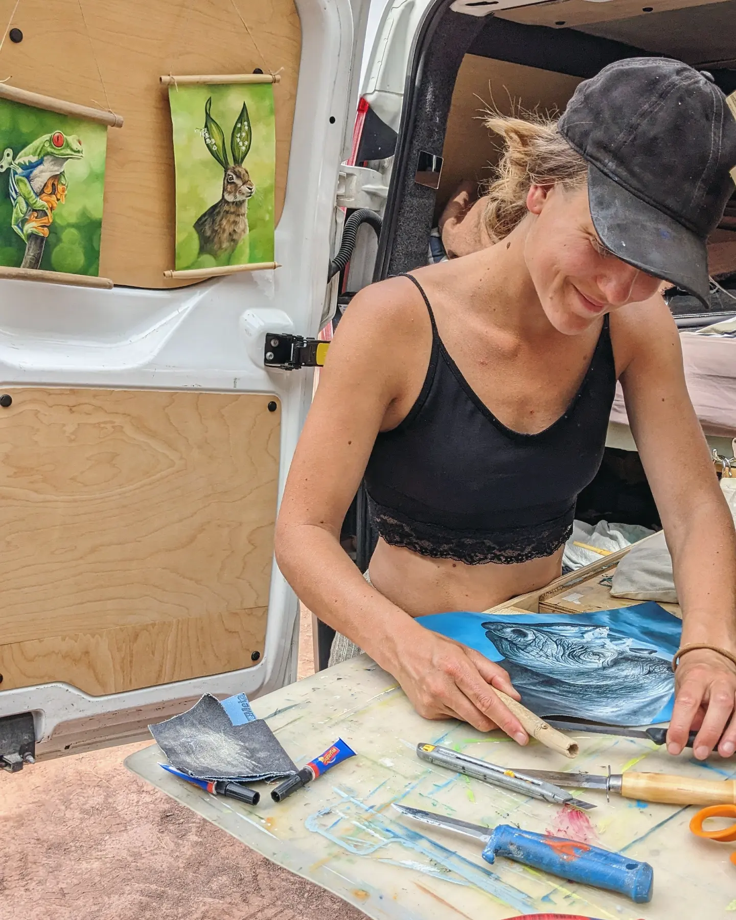 bamboo frame vanlife artist
