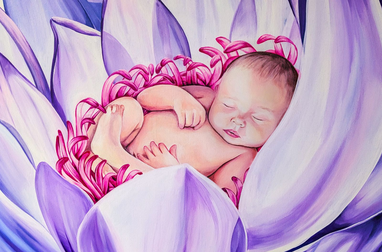 flower baby painting prenatal practice Mirella Uhden