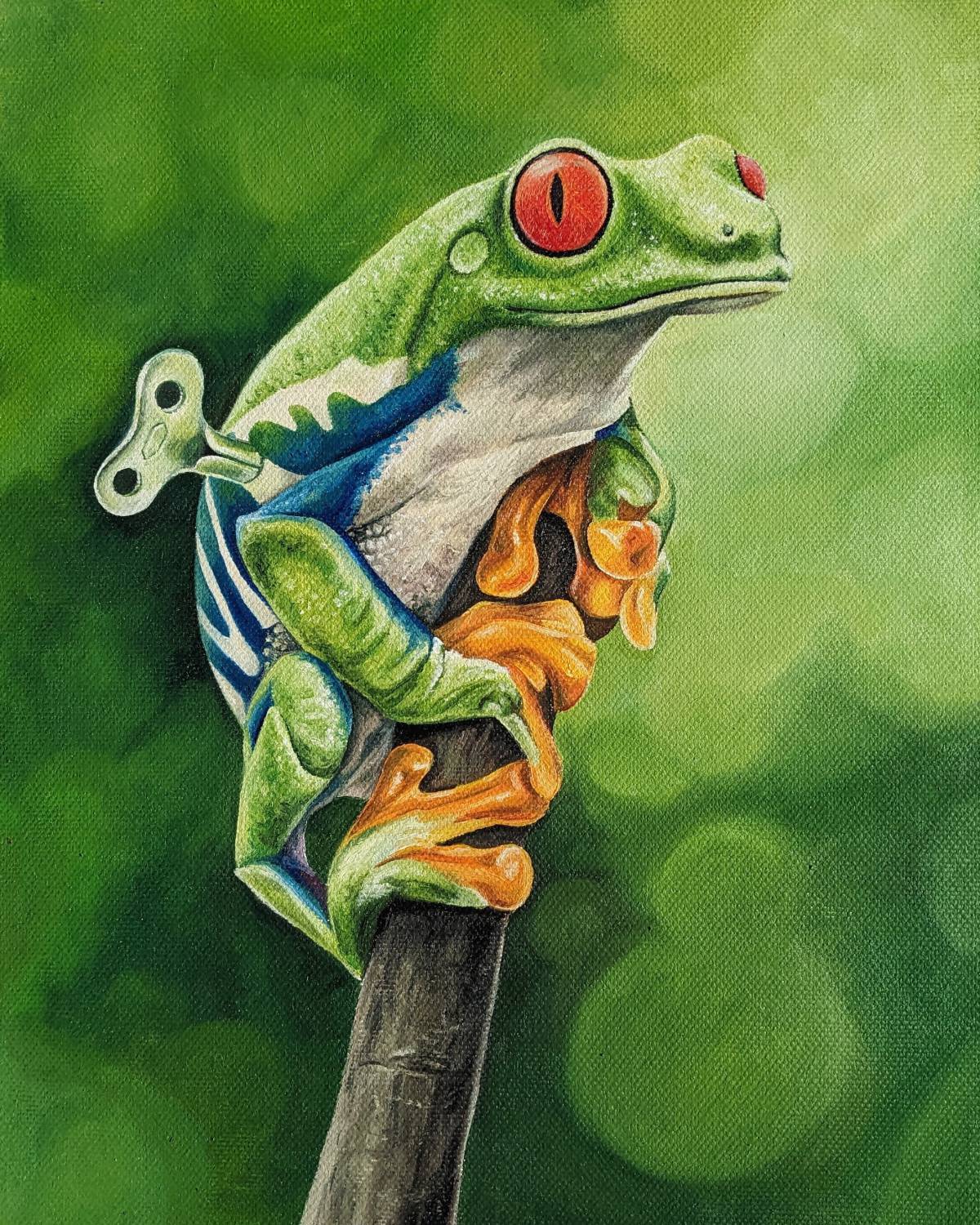 frog oil painting surrealism Marlou Jaspers