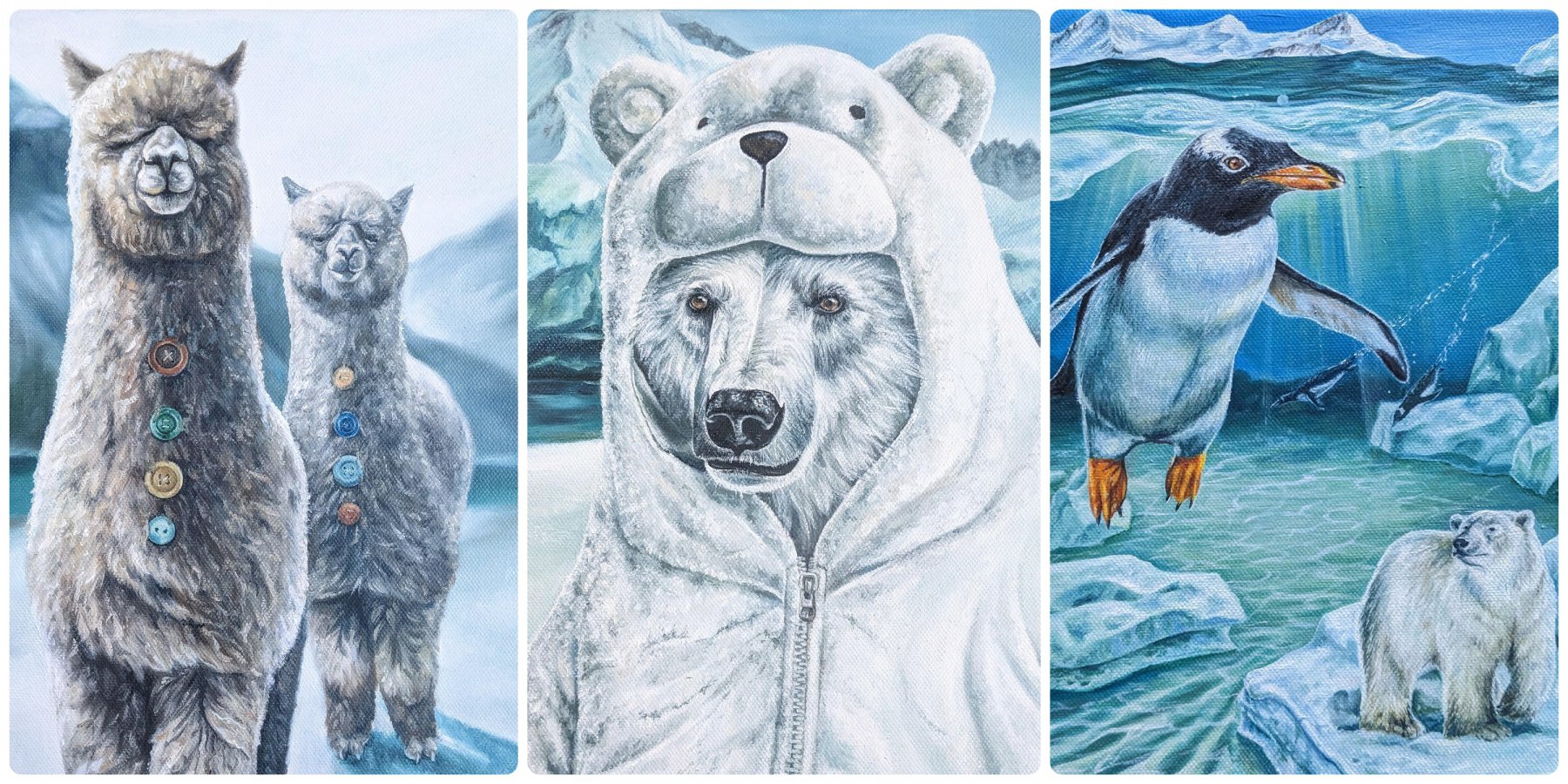 winter paintings animals